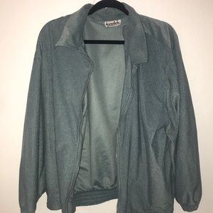 vintage light blue/green collared zip jacket